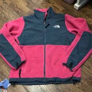 Pink and grey north face